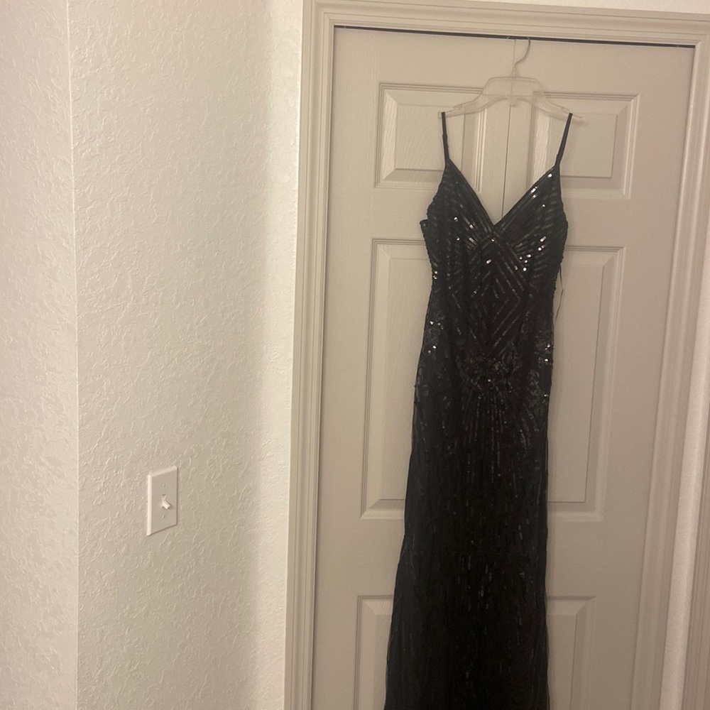 Black elegant Long Sequin dress